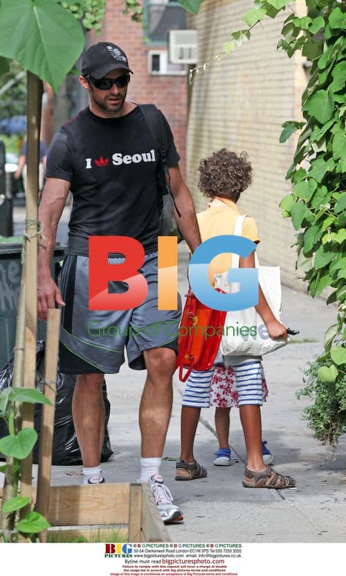 Hugh Jackman out with kids