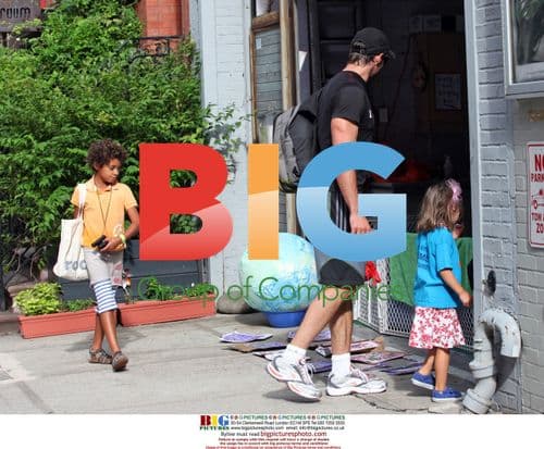 Hugh Jackman out with kids in NYC