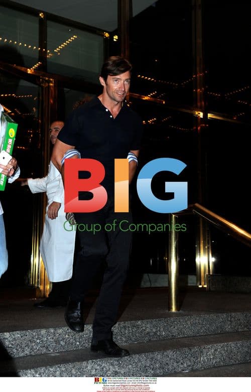 Hugh Jackman and son Oscar at dinner