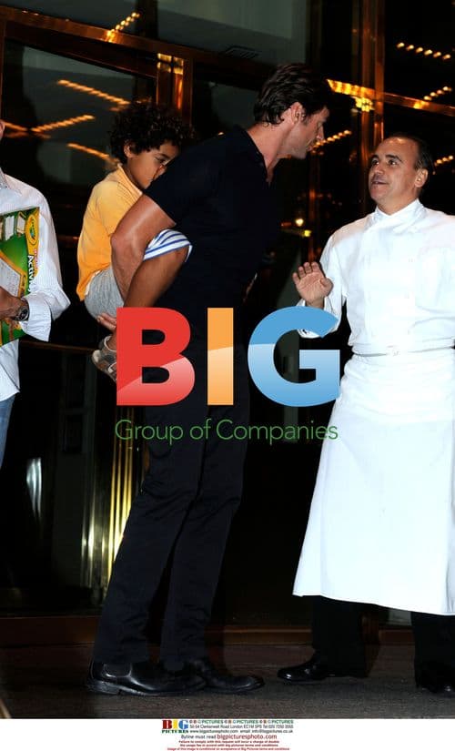 Hugh Jackman and son enjoy dinner in NYC