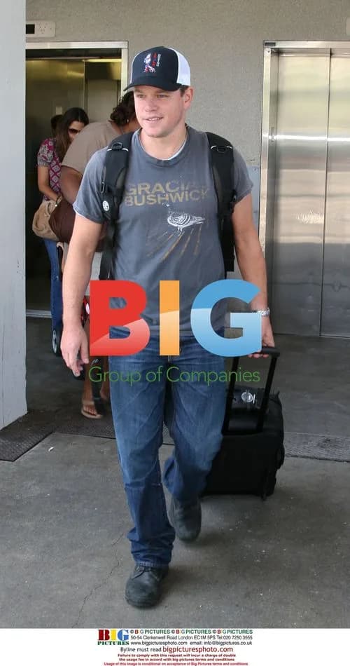 Matt Damon arrives at LAX with family