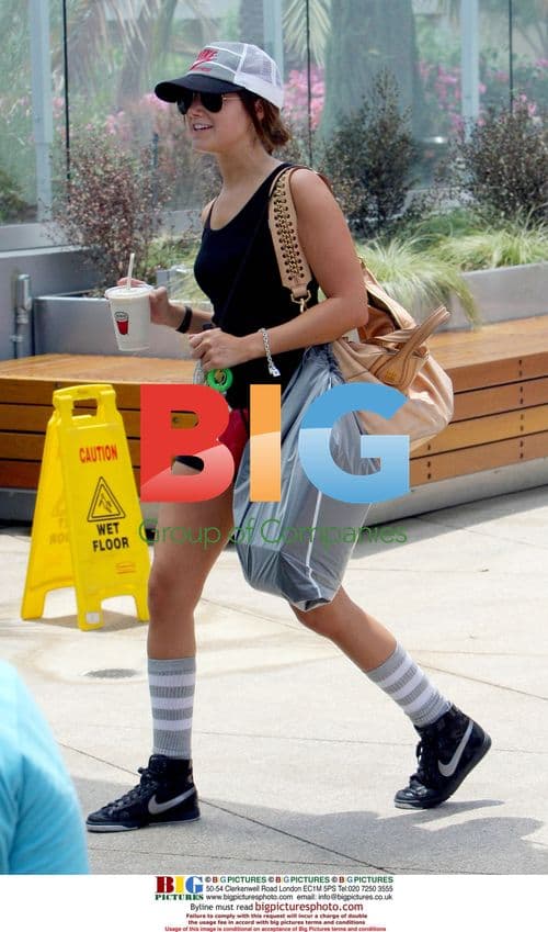 Ashley Tisdale grabs coffee after workout