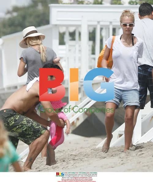 Jessica Alba and Cash Warren at the Beach
