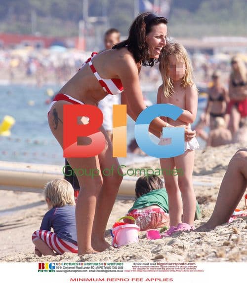 Davina McCall on Beach with Family in France