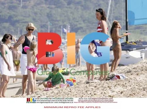 Davina McCall enjoys family beach day in France