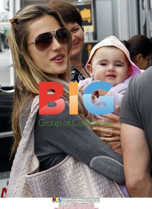 Alessandra Ambrosio and Jamie Mazur with daughter at LAX