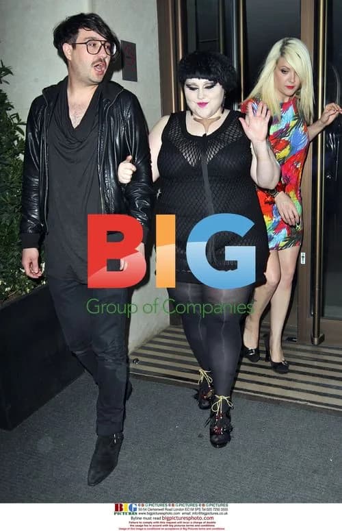 Beth Ditto and Brace Paine from Gossip leave hotel