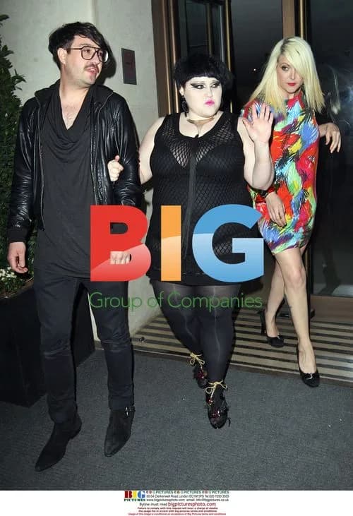 Beth Ditto and Brace Paine of Gossip Leaving Hotel