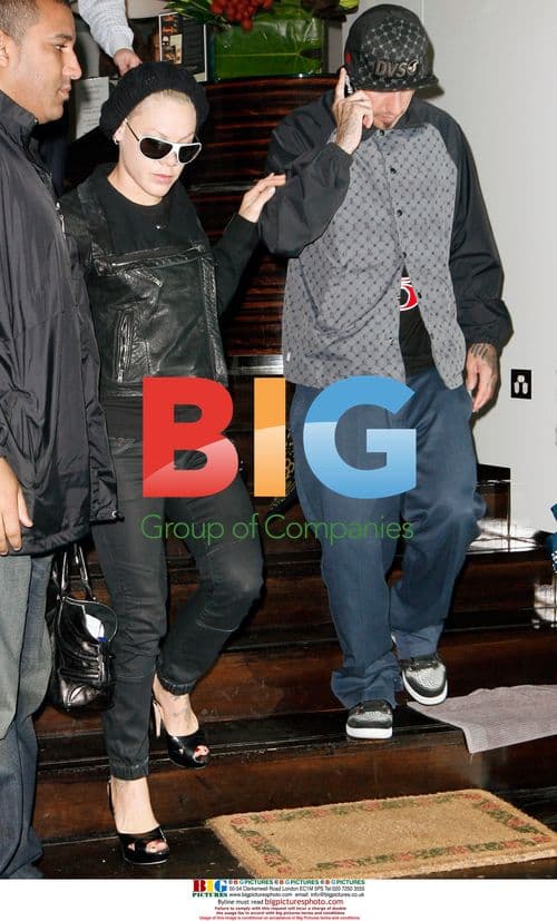 Pink and Carey Hart at day spa in Sydney