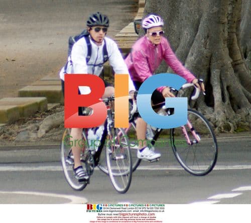 Singer Pink and Carey Hart bike ride in Sydney