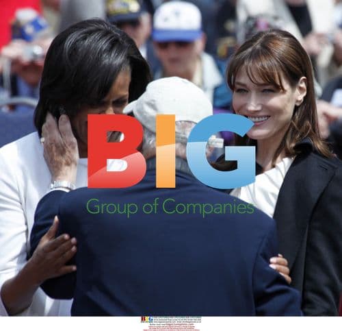 Michelle Obama and Carla Bruni at D-Day 65th Anniversary