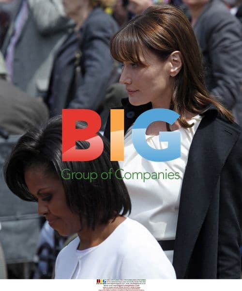 Michelle Obama and Carla Bruni at Normandy