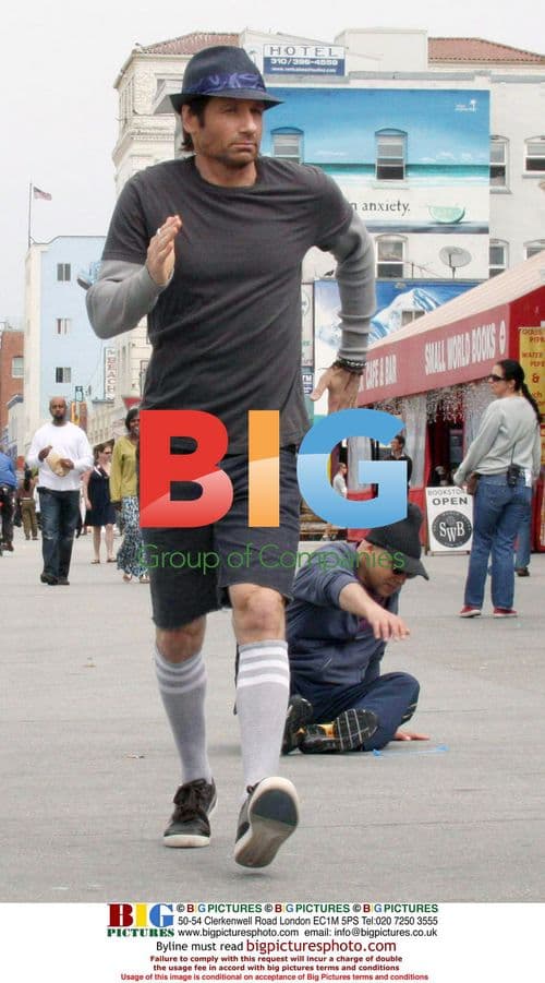 David Duchovny and Evan Handler filming Californication