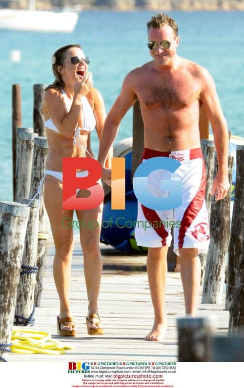 Geri Halliwell and Henry Beckwith waterski in Italy