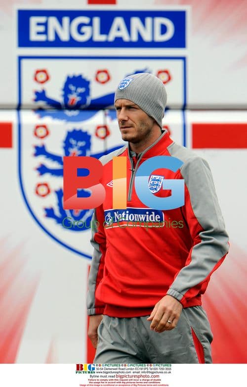 David Beckham with England team training