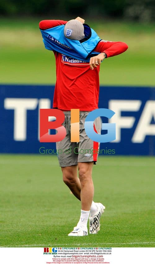 David Beckham with England team training