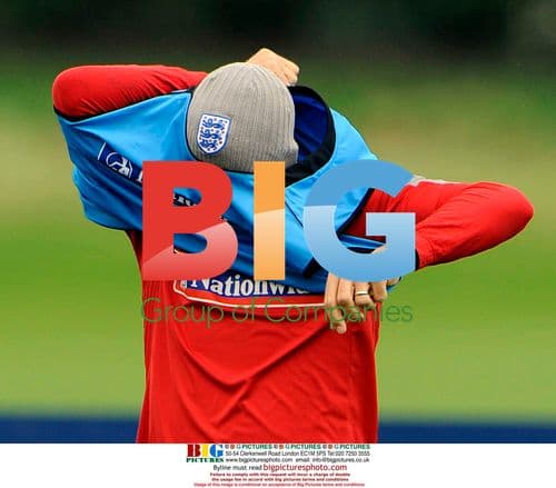 Footballer David Beckham with England team