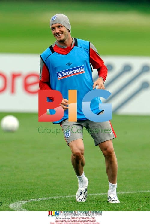David Beckham with England team training