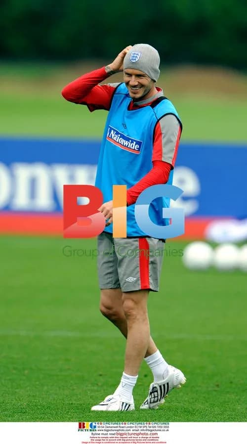 David Beckham with England team training