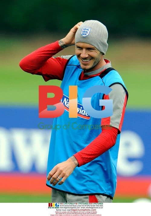 David Beckham with England team training