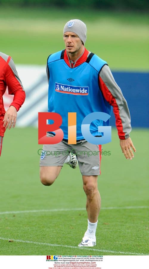 David Beckham with England team training