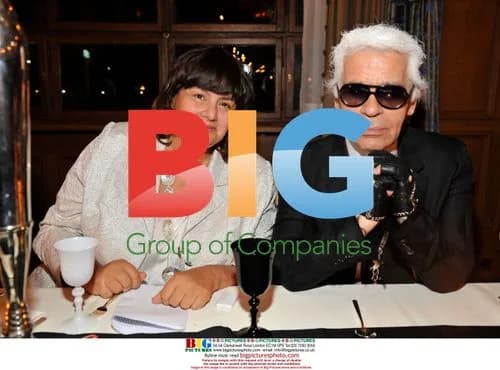 Krystyna Gmurzynska and Karl Lagerfeld at Art Basel