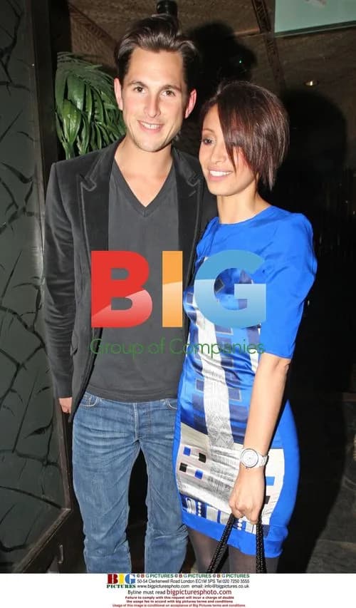 Amelle Berrabah and boyfriend Jake Davies leaving club