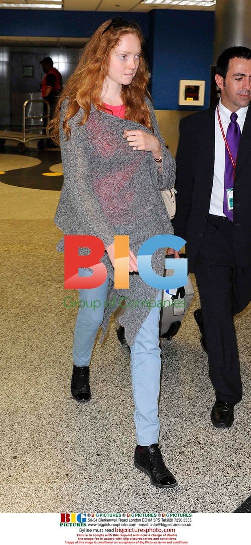 Lily Cole looking frumpy at Miami Airport