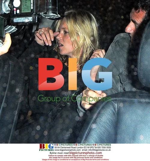 Kate Moss and Mario Sorrenti leaving J Sheekey