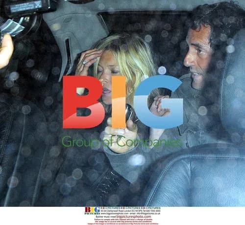 Kate Moss and Mario Sorrenti leaving J Sheekey