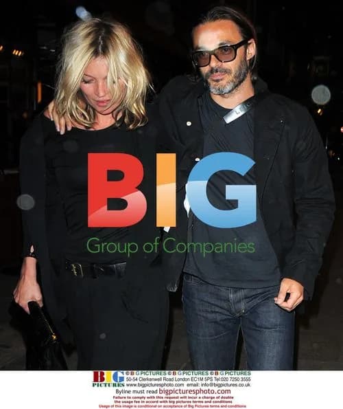 Kate Moss and Mario Sorrenti leave J Sheekey