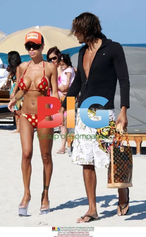 Playboy model Shauna Lamas with boyfriend on Miami Beach