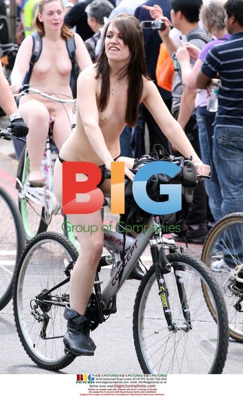 Naked Cyclists Protest Oil Dependence