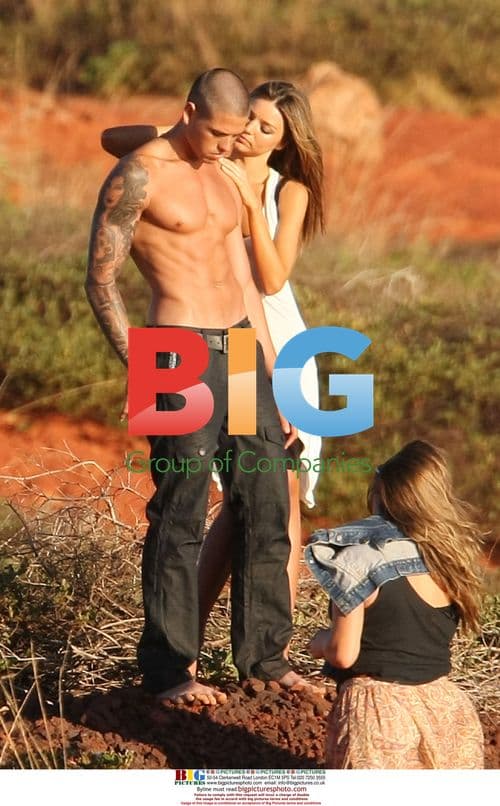 Miranda Kerr on photo shoot in Broome, Australia