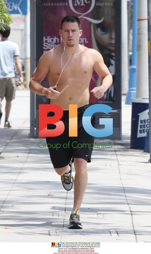 Channing Tatum running in West Hollywood