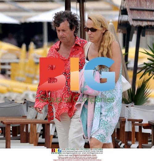 Jerry Hall on holiday with family