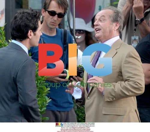 Paul Rudd and Jack Nicholson on film set