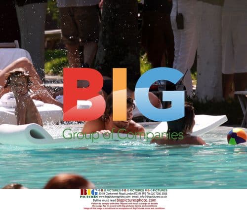 Paolo Maldini and family swim in Miami