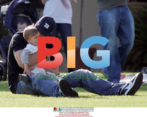 Tom Brady and Gisele Bundchen at Park with Son