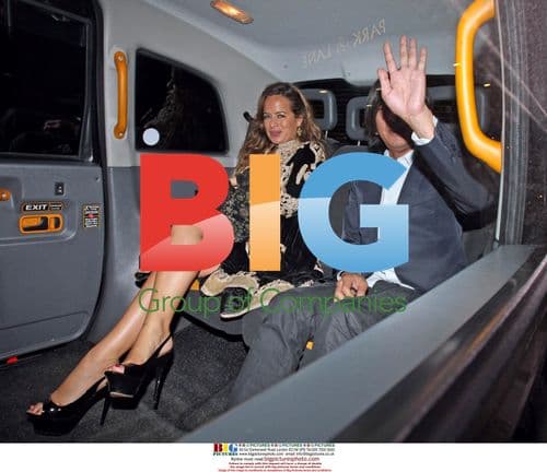 Jade Jagger and friend leaving London fashion show