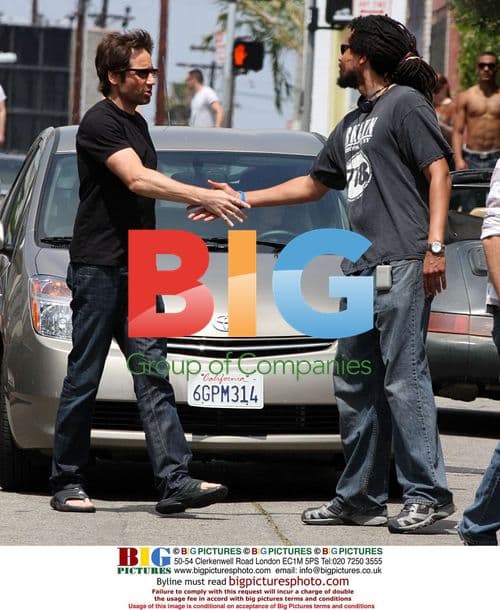 David Duchovny and Natascha McElhone on Californication set