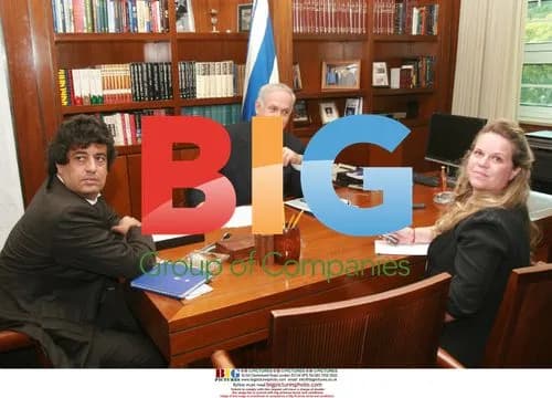 Benjamin Netanyahu in his office