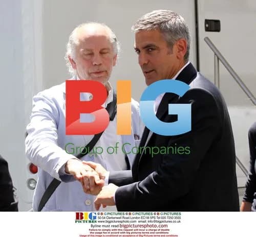 George Clooney and John Malkovic filming Nespresso commercial