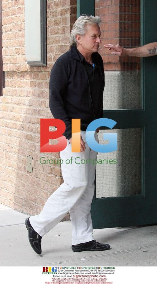 Michael Douglas Arrives at NYC Hotel