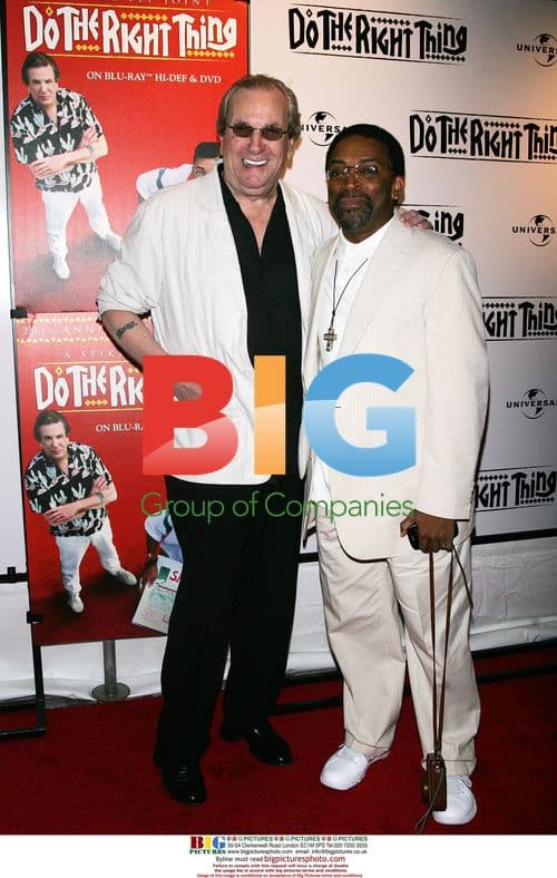 Spike Lee and Danny Aiello at "Do The Right Thing" screening