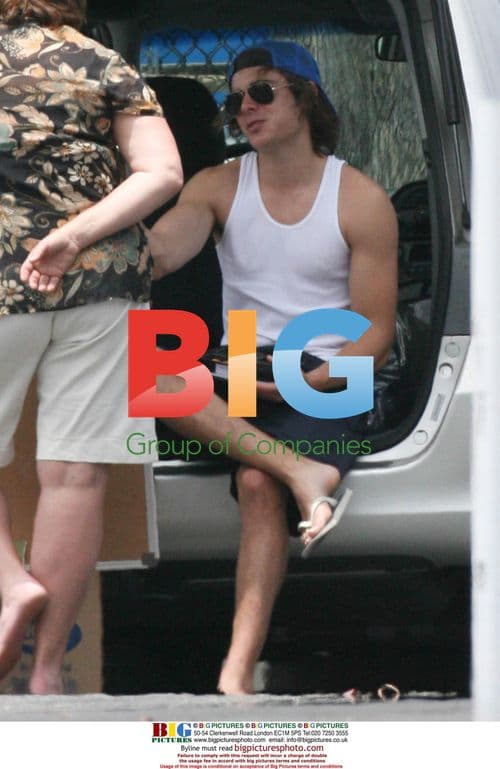 Zac Efron sailing on Toy Story boat