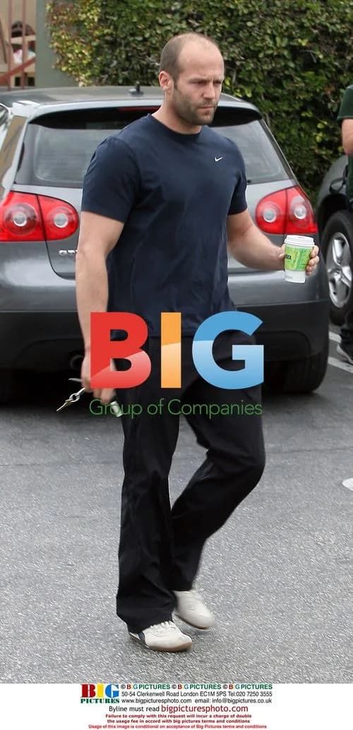 Jason Statham gets Starbucks in LA