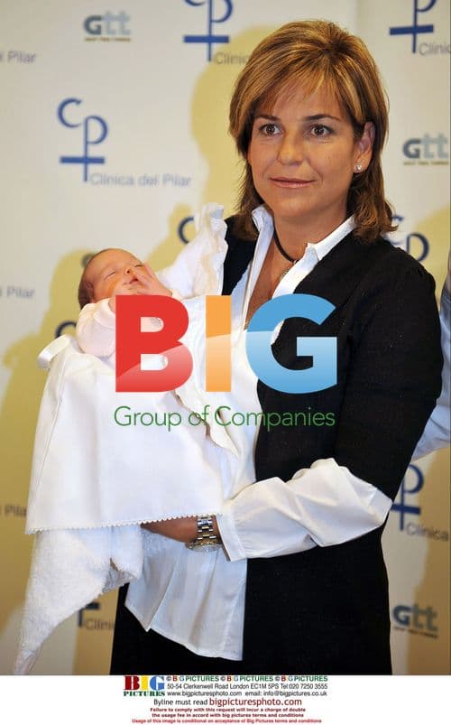 Ex Tennis Player Arantxa Sanchez Vicario with Newborn