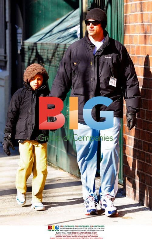 Hugh Jackman and son take stroll