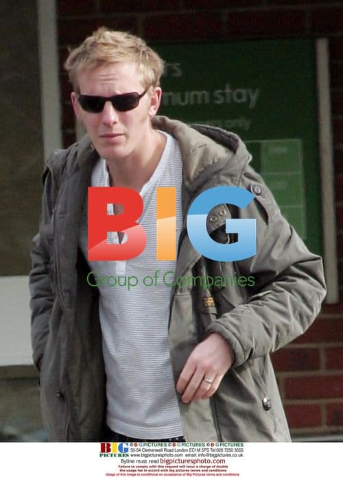 Laurence Fox with baby son in Surrey